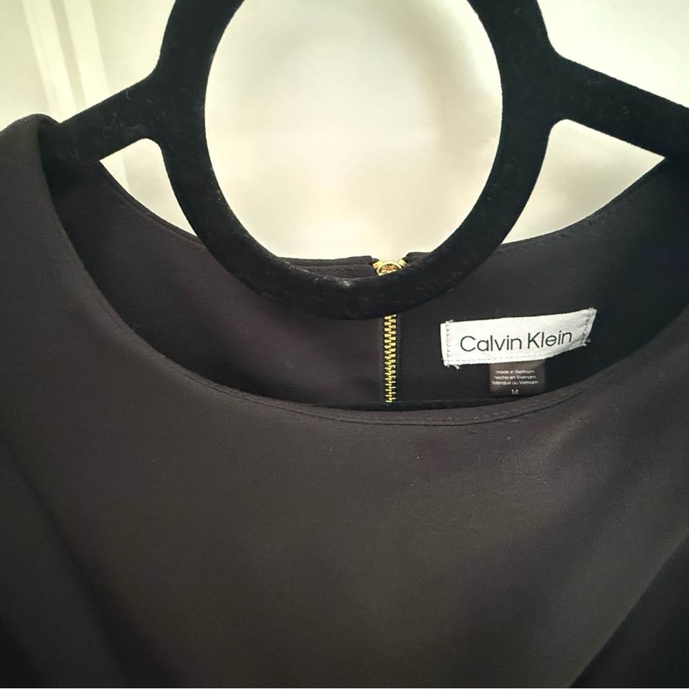 Calvin Klein Black Midi Sheath Dress with Cap Sleeves - Picture 4 of 6